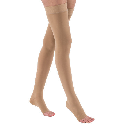 30-40 Mmhg Compression Stockings For Men And Women, Knee High Length, Open  Toe, Black, Medium