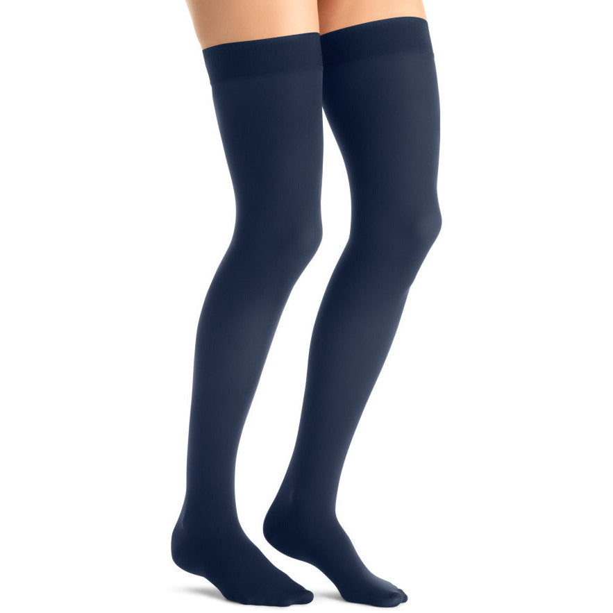 JOBST® Opaque Women's 20-30 mmHg Thigh High w/ Silicone Dotted Top Band, Midnight Navy