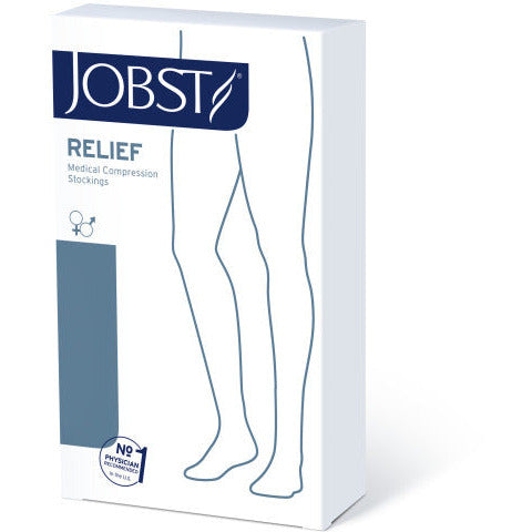 JOBST Opaque Compression Class 2 (23 - 32mmHg) Thigh High Caramel Open Toe Compression  Garment with Dotted Silicone Band