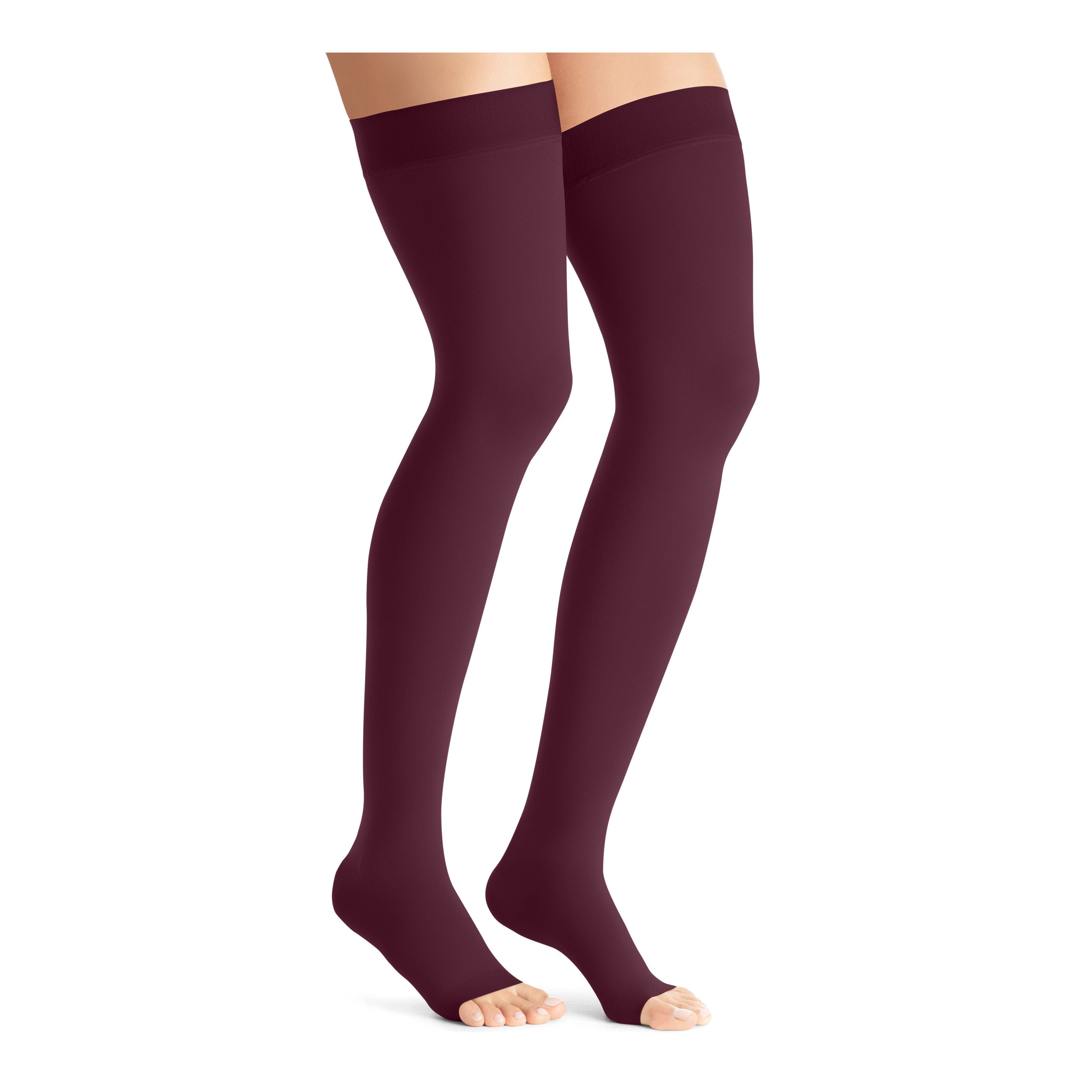 JOBST® Opaque Women's Thigh High 20-30 mmHg, Open Toe, Maternity, Cranberry