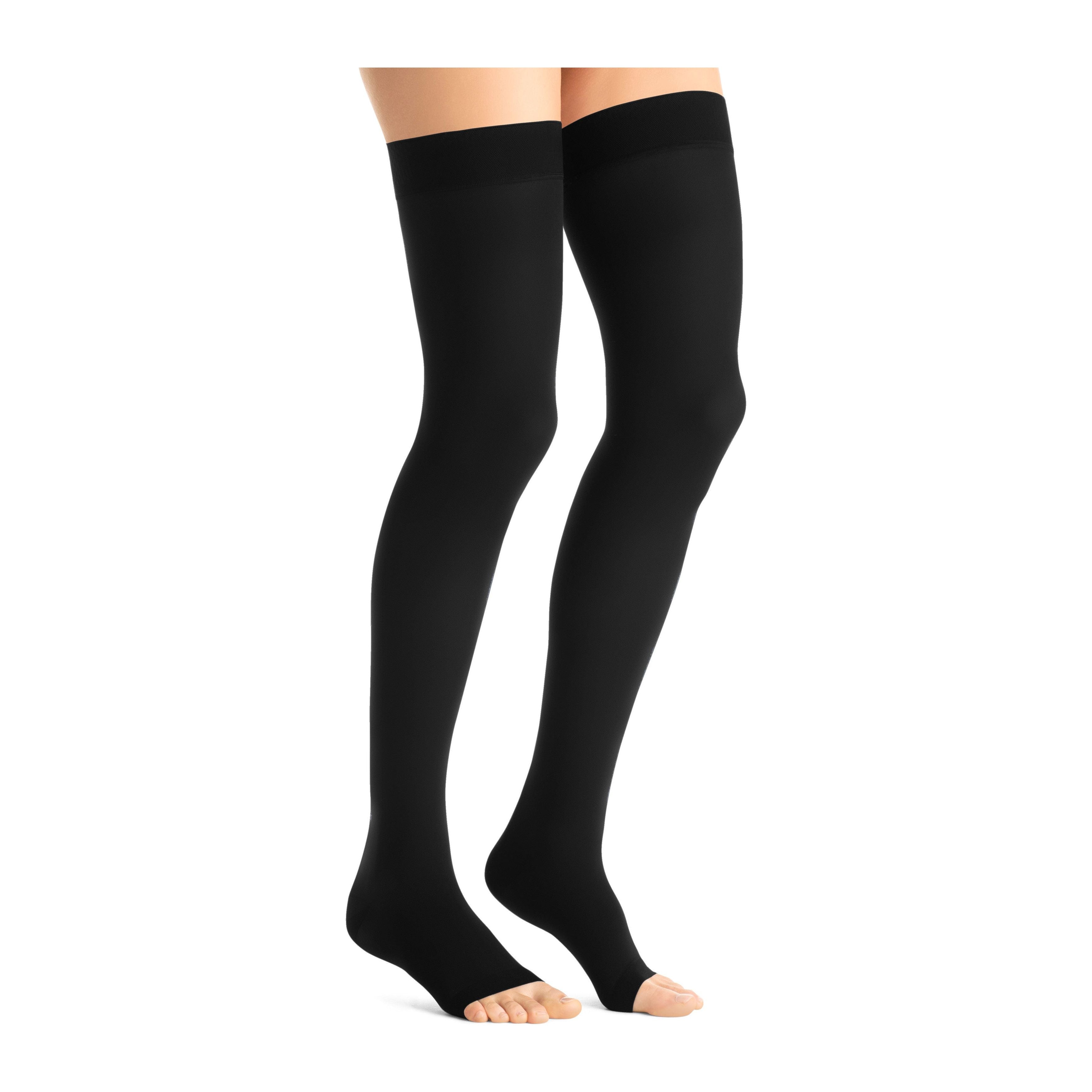 JOBST® Opaque Women's Thigh High 20-30 mmHg, Open Toe, Maternity, Black